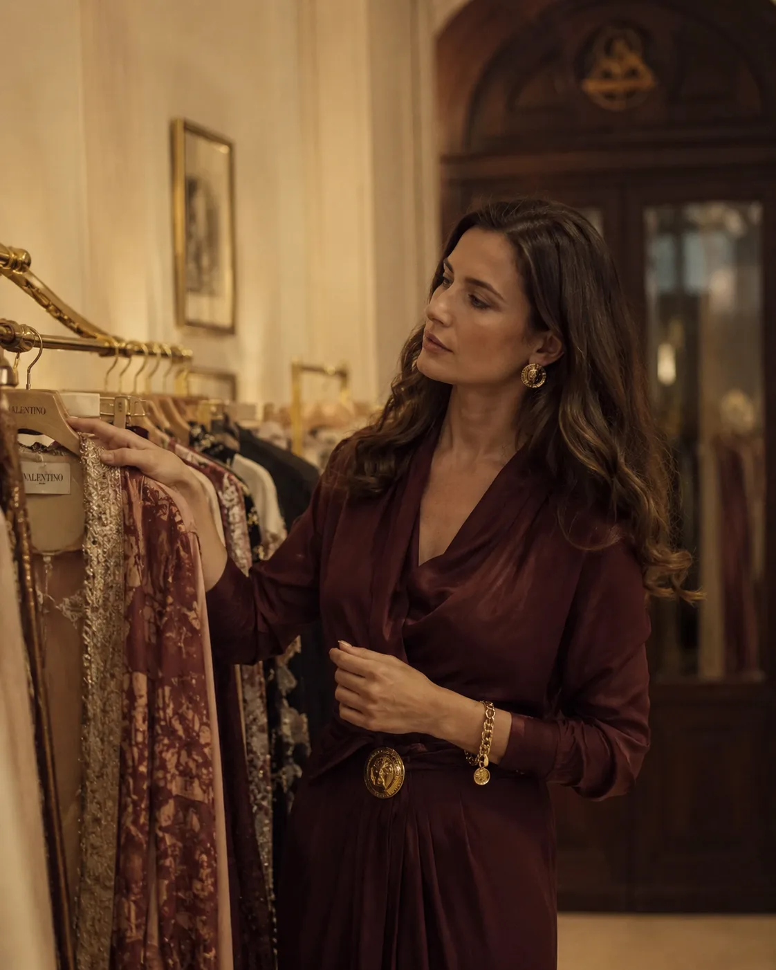 A member browsing a rail of authenticated archive garments
