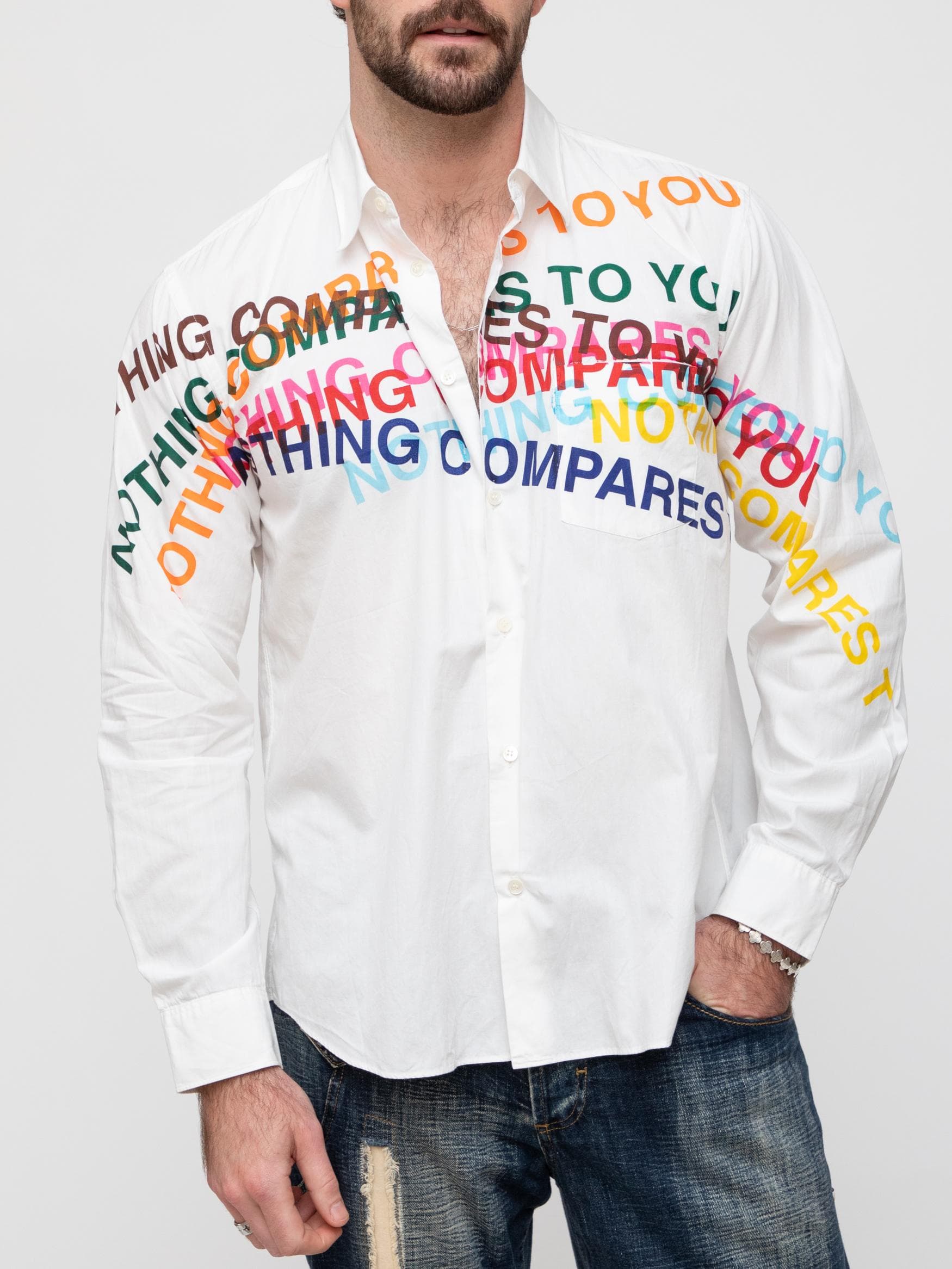 Spring/Summer 2002 button down shirt, junya watanabe Man collection in ransom note style - considered one of the most recognised and collectible archives from his career - Image 1