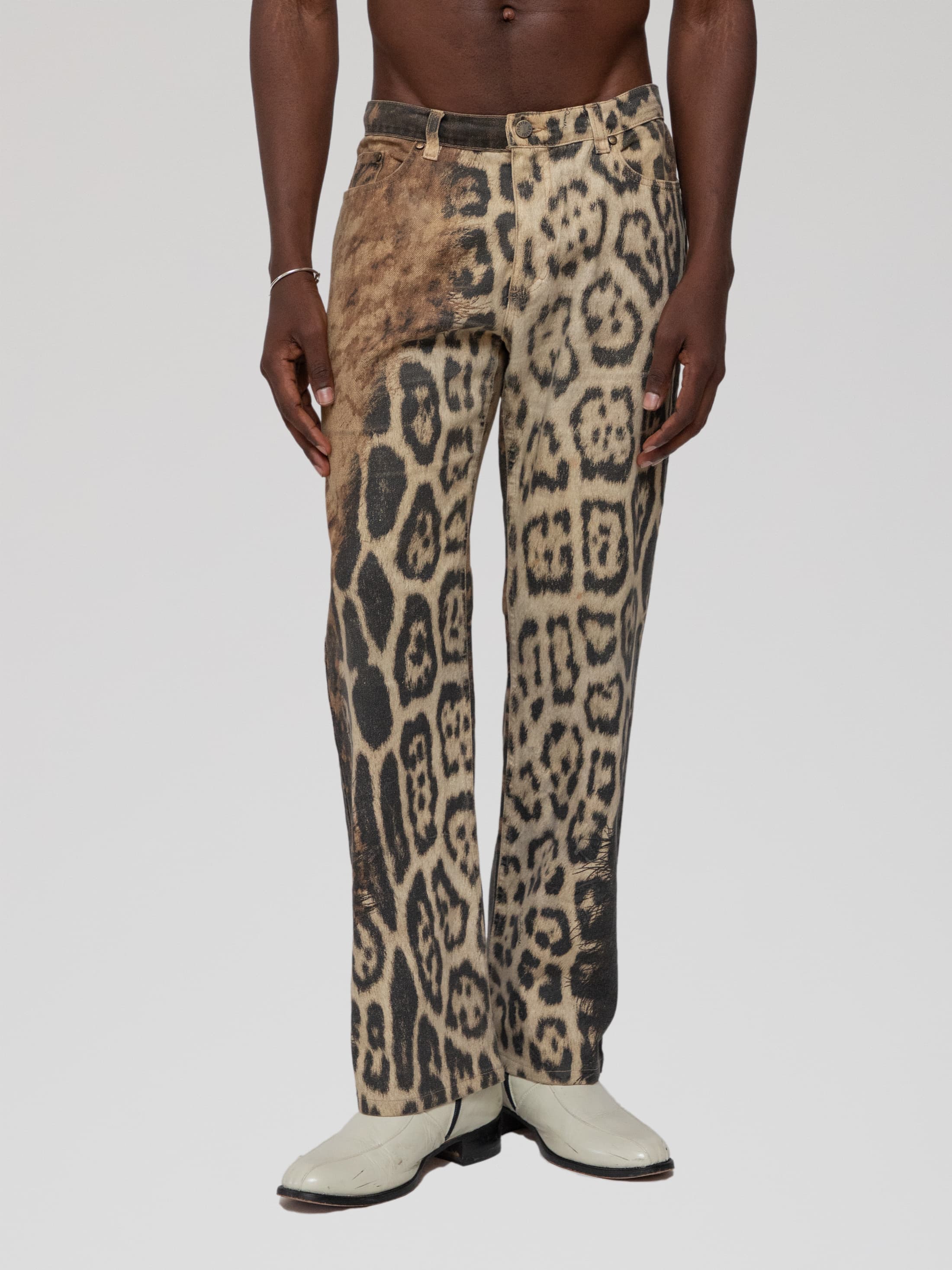 Autumn early 00's jaguar magma print denim - Image 1
